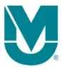 Teal letter M and U logo design.