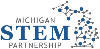 Michigan STEM Partnership logo with network graphic